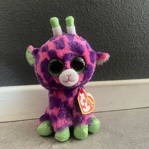 Ty Gilbert Plush Giraffe in Pink and Purple